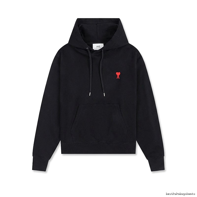 AMI Love Embroidery Trendy Brand Black Sweatshirt