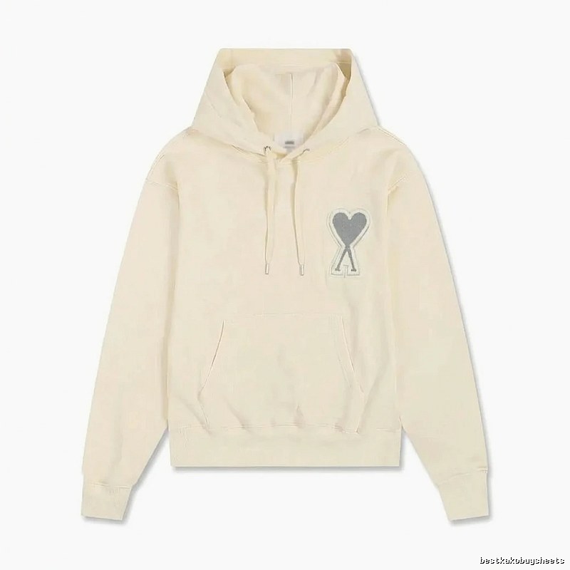 AMI Love Minimalist Style Beige Hoodie