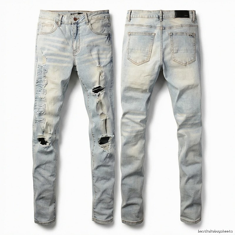 AMI Ripped Trendy Brand Jeans
