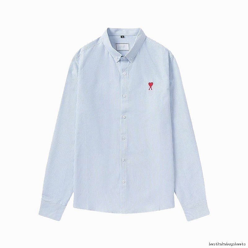 AMI striped minimalist style blue shirt