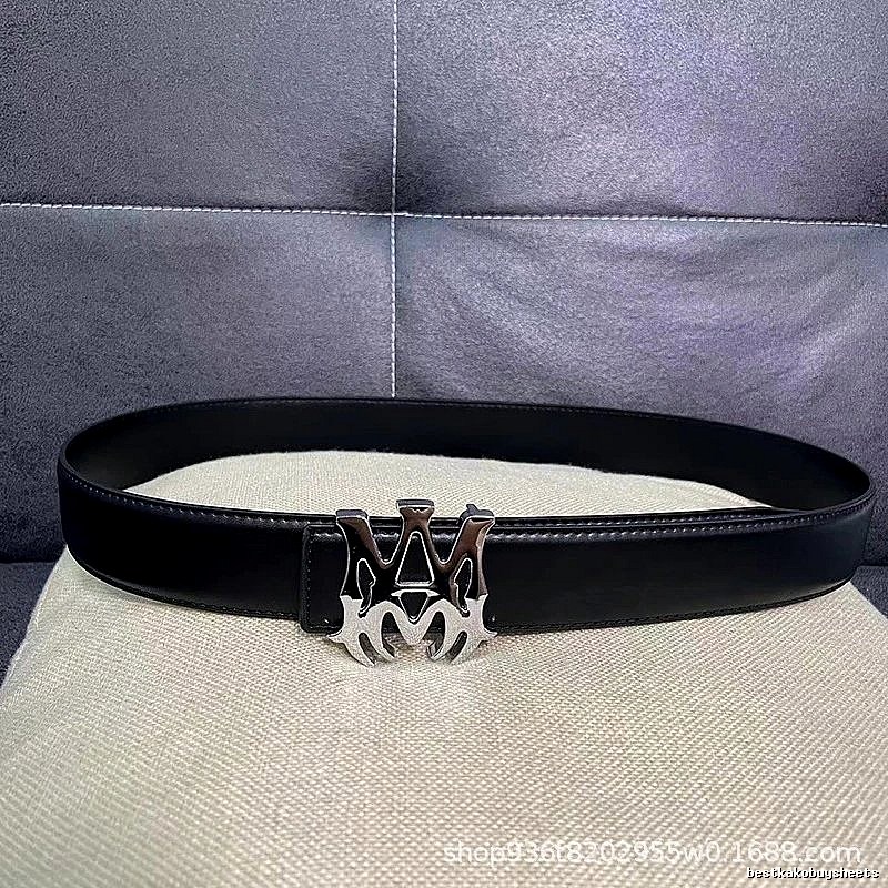 Amiri Casual Logo belt Black Belt Metallic for Streetwear Looks