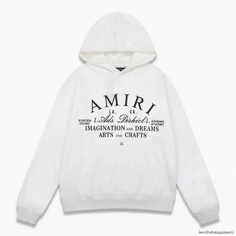 AMIRI retro-style white hoodie
