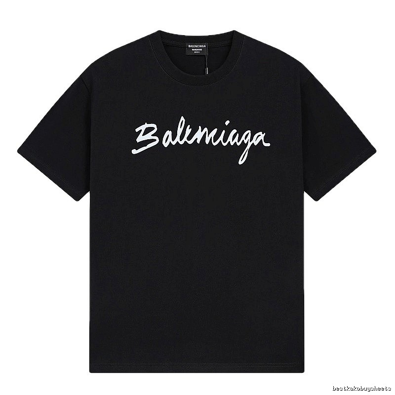 Balenciaga Handwritten Trendy Style Black T-shirt