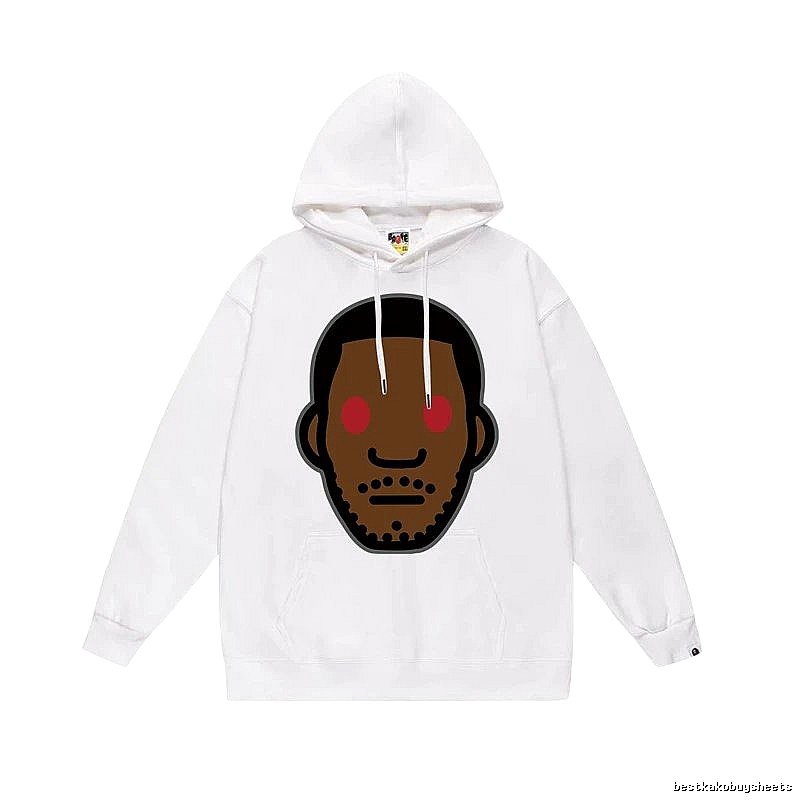 Bape cartoon-style white hoodie