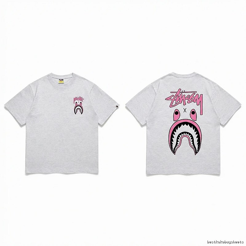 Bape Shark Co-branded Light Grey T-shirt