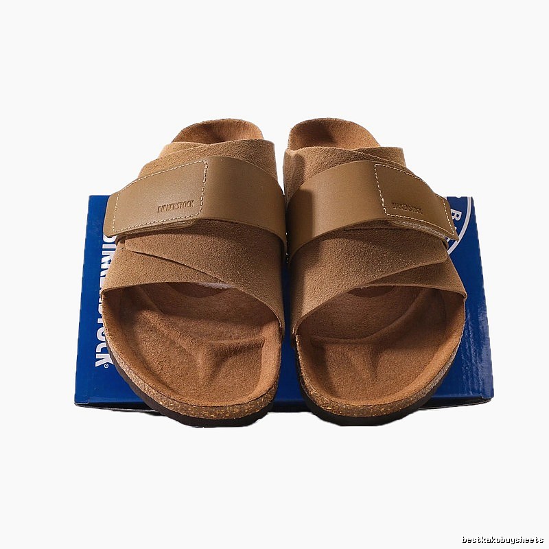 BIRKENSTOCK Cork Casual Style Camel Slide Sandals