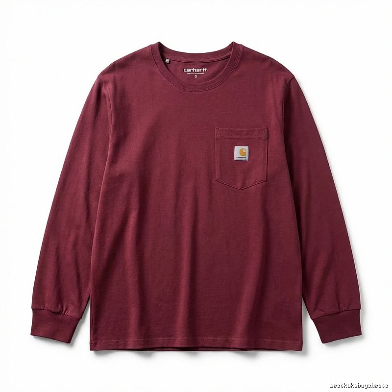 Carhartt basic simple wine red long sleeves