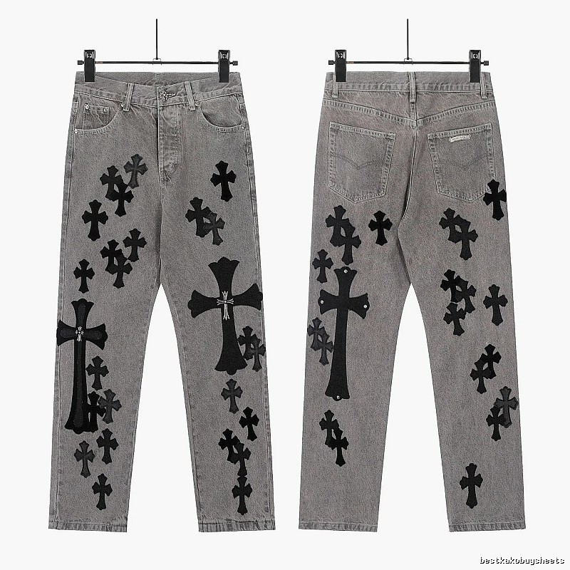 Chrome Hearts Compact Graphic jeans Light Denim Jeans for Smart Casual Looks