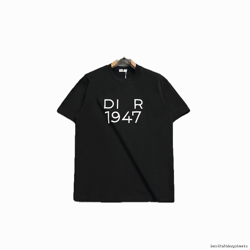 Dior 1947 Minimalist Trendy Black Short-sleeve T-Shirt