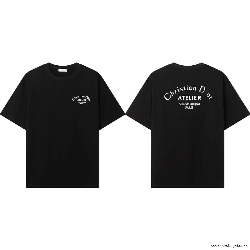 Dior ATELIER Minimalist Style Black Short-Sleeve T-Shirt