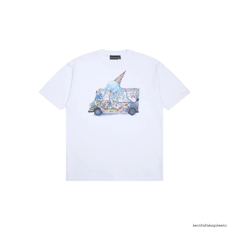 DREW Graffiti Style Ice Cream Truck White Short Sleeve T-shirt