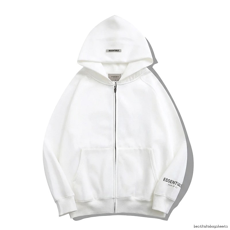 ESSENTIALS minimalist style white hoodie