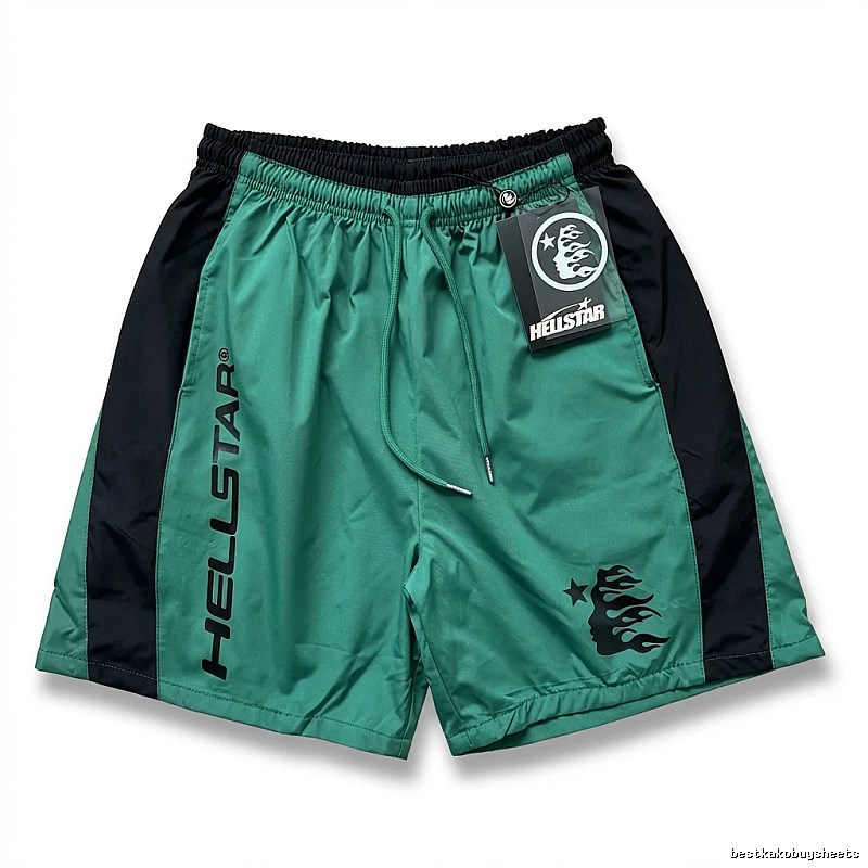 Hellstar Flame Wind Green Shorts
