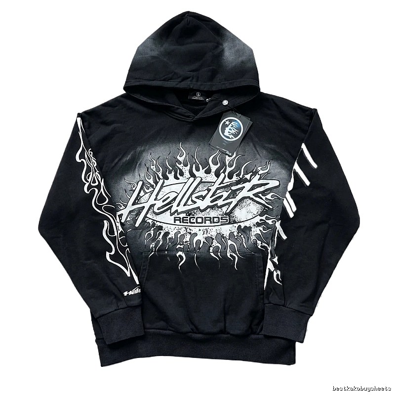 Hellstar Records Flame Wind Black Hoodie