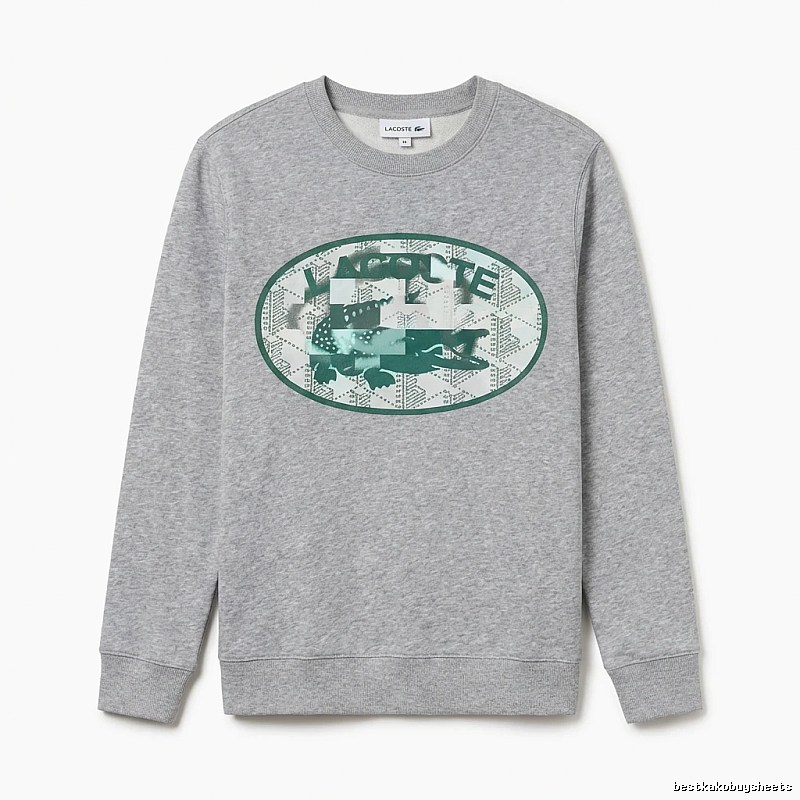 Lacoste retro-style grey sweatshirt