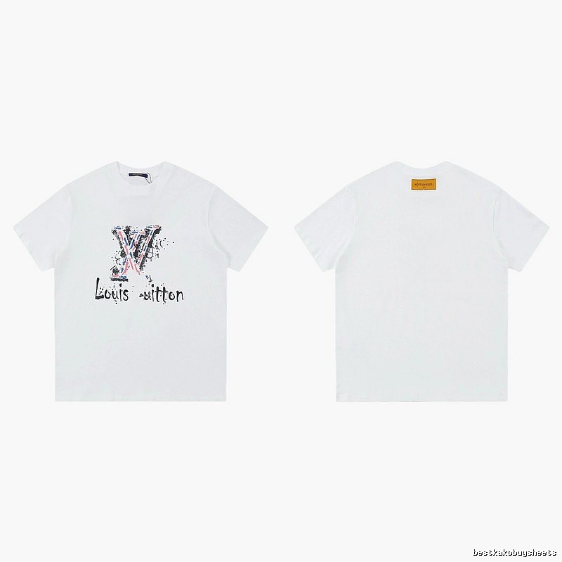 Louis Vuitton Graffiti Collection Street Style White T-shirt