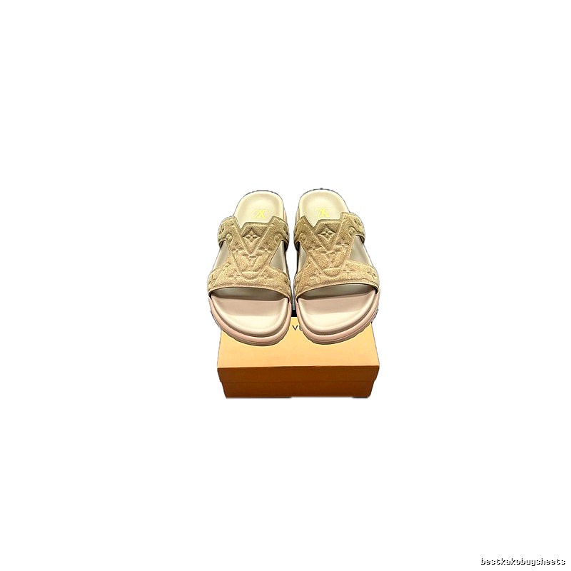 Louis Vuitton Monogram Casual Style Khaki Slides