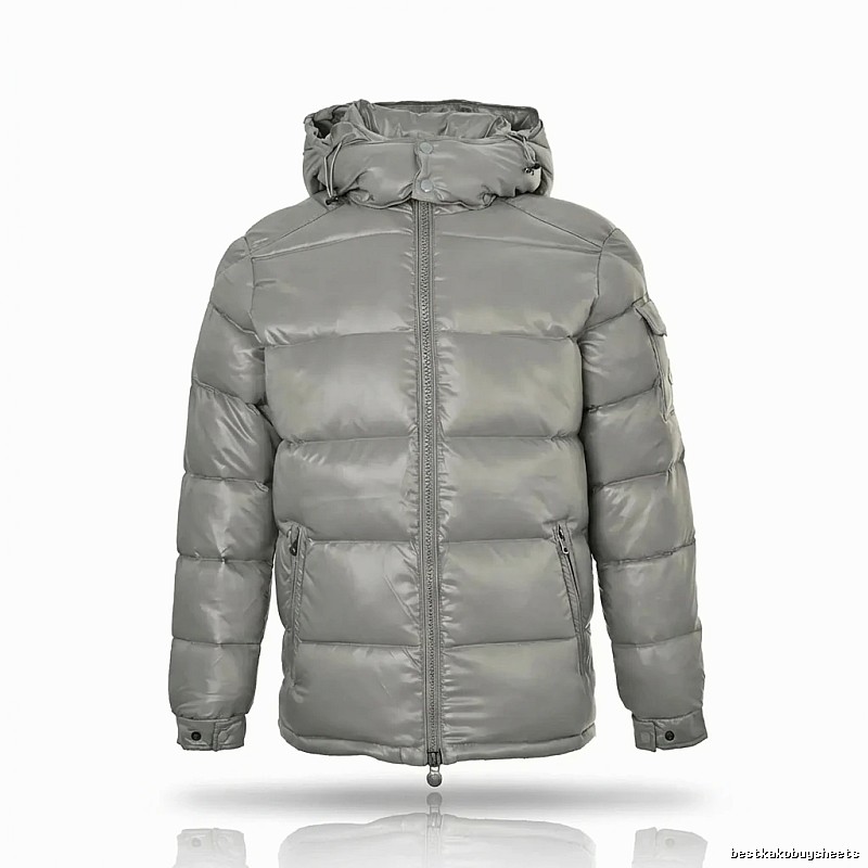 Moncler hooded fashionable grey down jacket