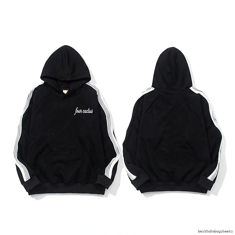 Other black hoodies with side stripes style