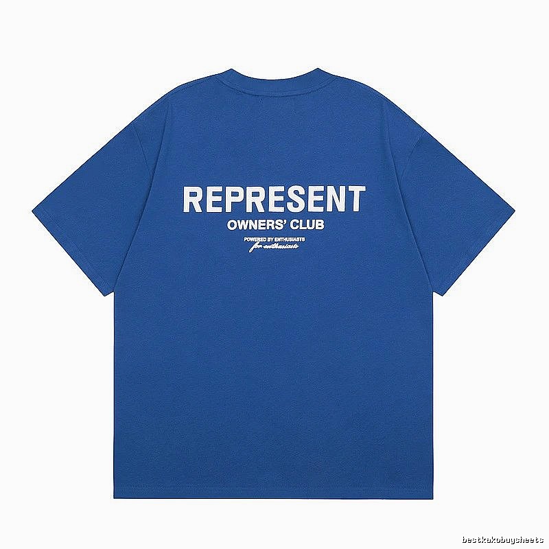 Represent Blue Style 801 Owners Club T-Shirt Airport Outfit Logo