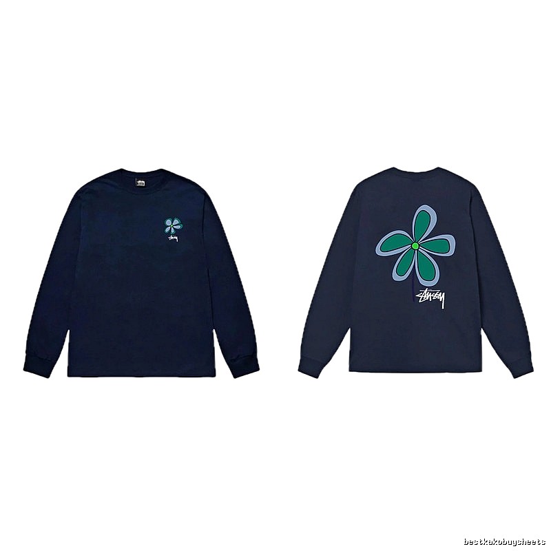 Stussy Floral Series Casual Style Navy Long-Sleeve