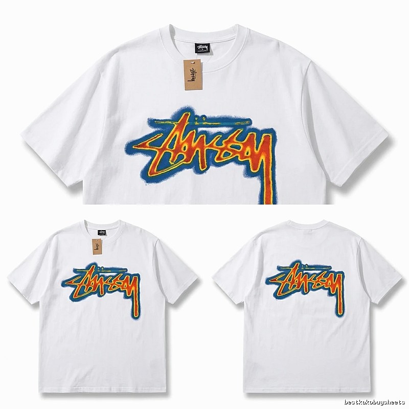Stussy Graffiti Trendy Brand White T-shirt