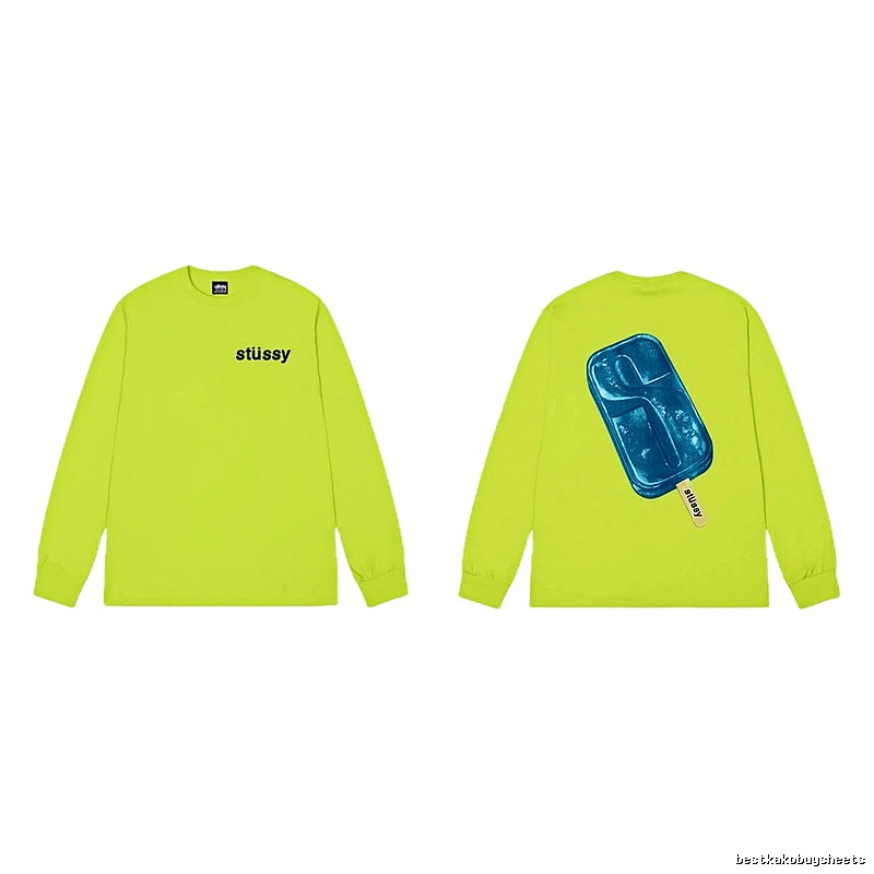 Stussy Ice Cream Series Fluorescent Green Long-sleeve Shirt