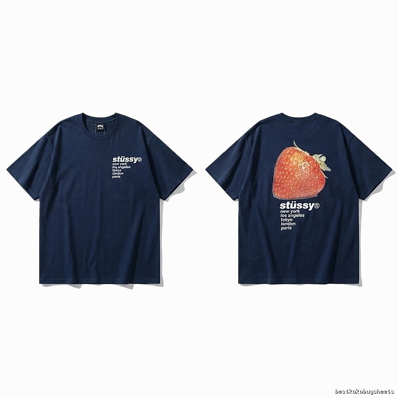 Stussy Strawberry Print Style T-shirt