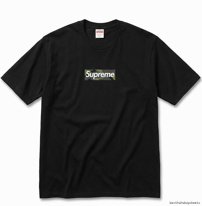 Supreme camouflage style black T-shirt