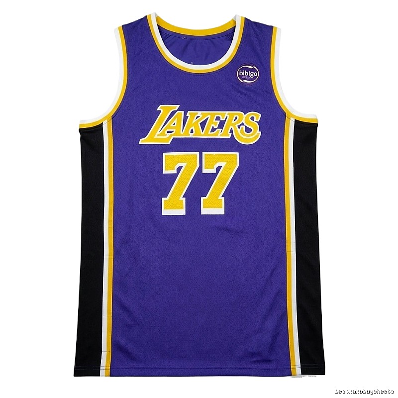 The No. 77 purple basketball jersey of the Lakers.