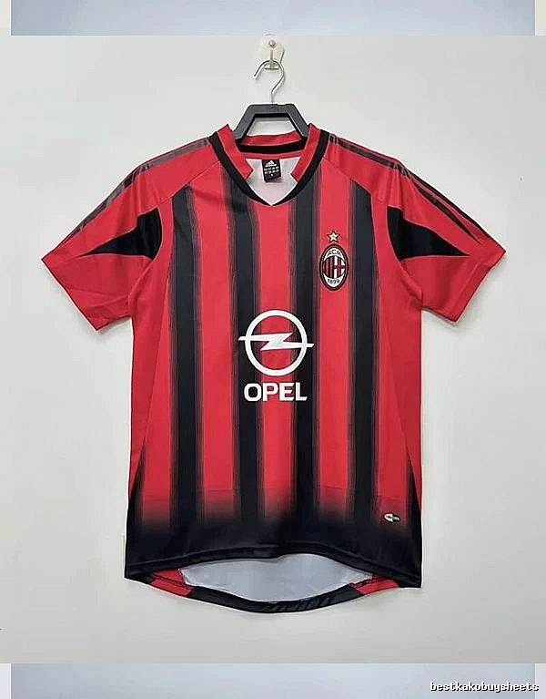 AC Milan Monogram Retro soccer jersey Red Black Striped for Layered Styling