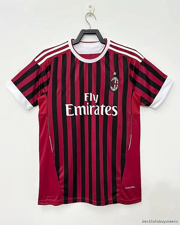 AC Milan Urban Retro soccer jersey Red Black Striped with Statement Pattern