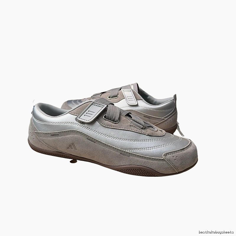 Adidas retro-style silver-gray sports shoes