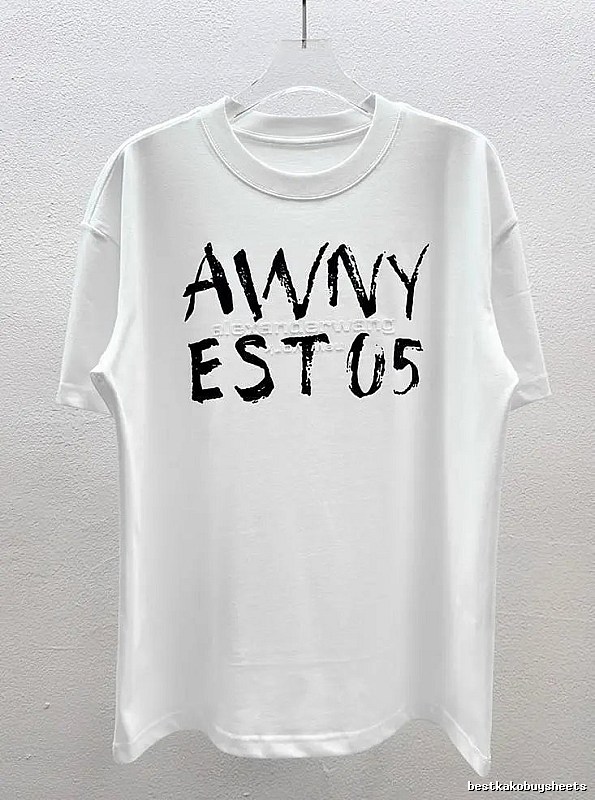 Alexander Wang Graffiti Letter Street Style White T-Shirt
