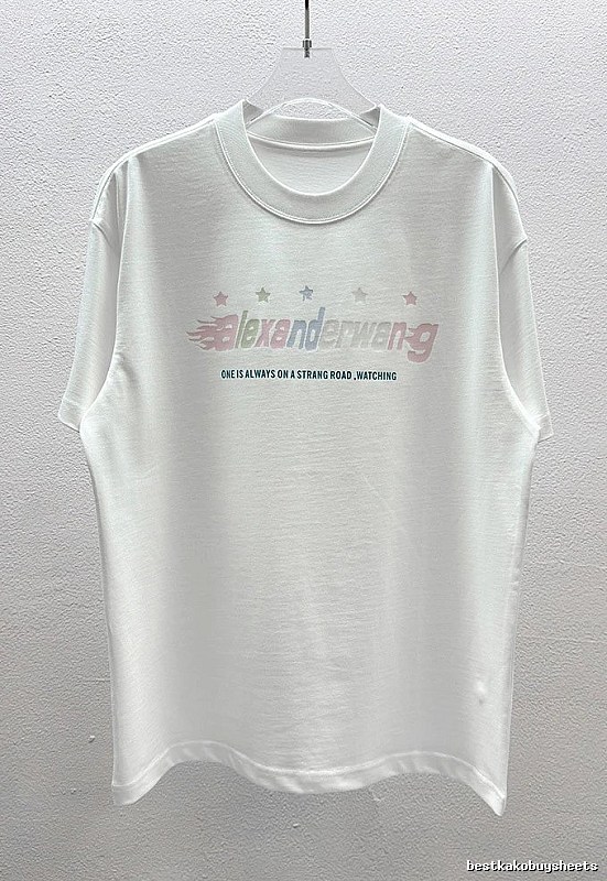 Alexander Wang Letter Print Street Style White T-Shirt