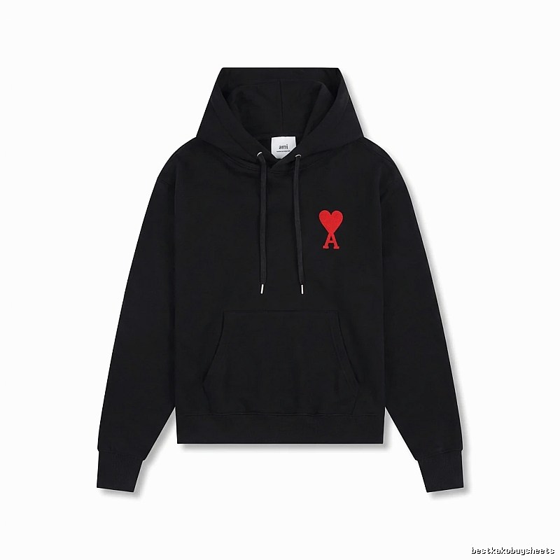 AMI Embroidered Heart Black Sweatshirt