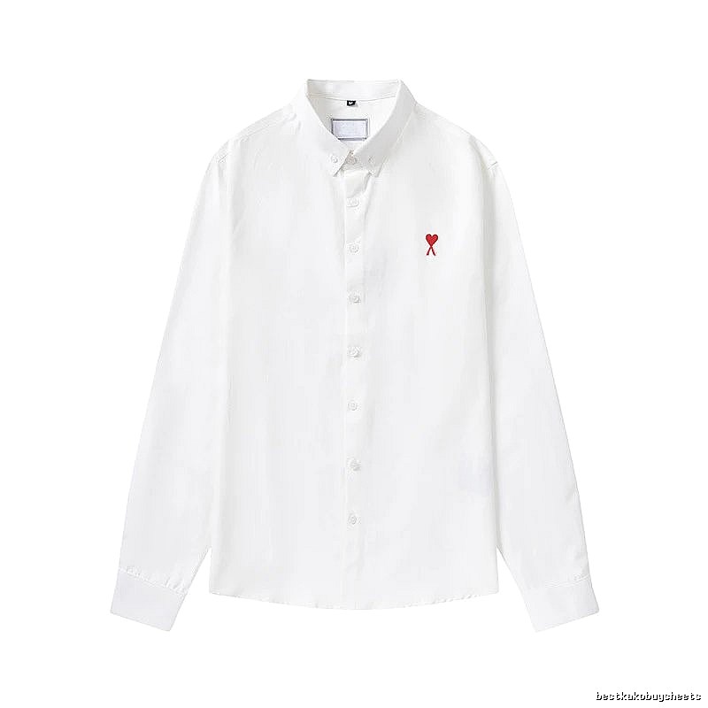 AMI Embroidered White Shirt with Love Design