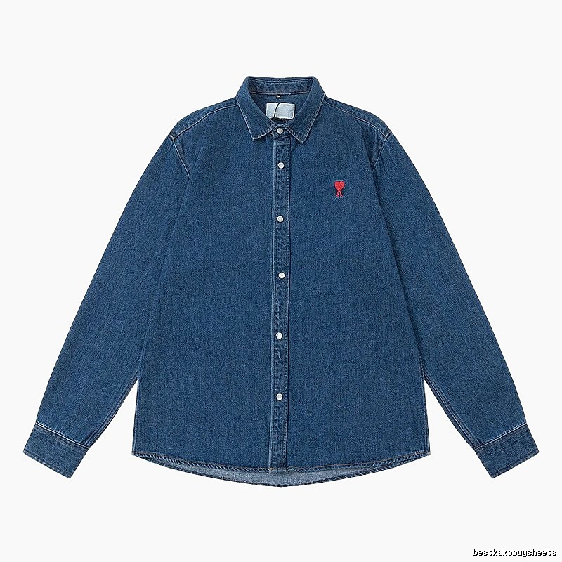 AMI Little Devil Trendy and Cool Denim Blue Shirt