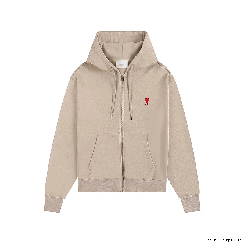 AMI Love Minimalist Style Beige Cardigan