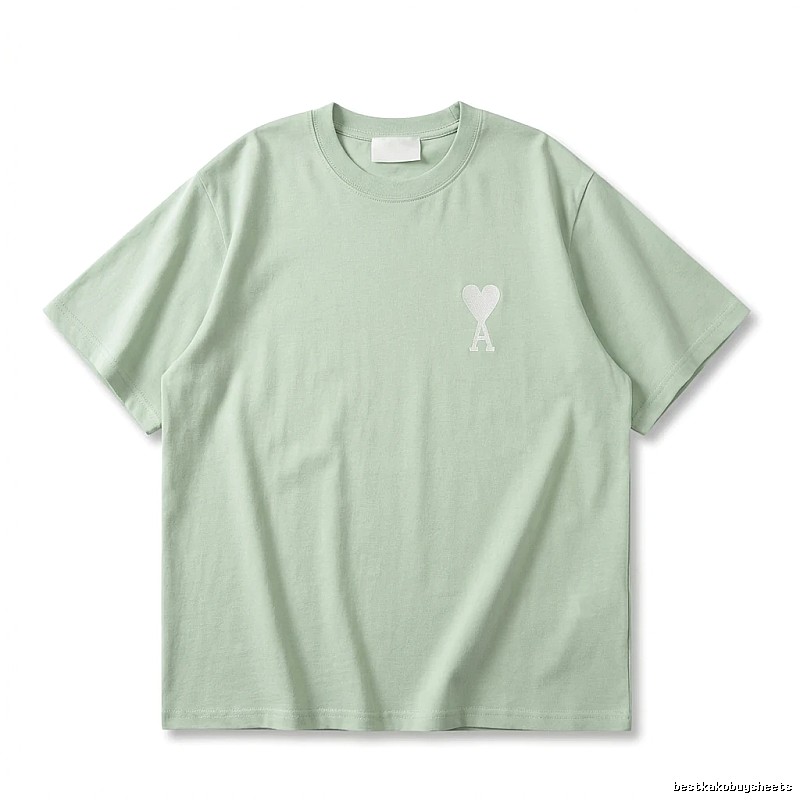 AMI Love Series Simple Style Light Green T-shirt