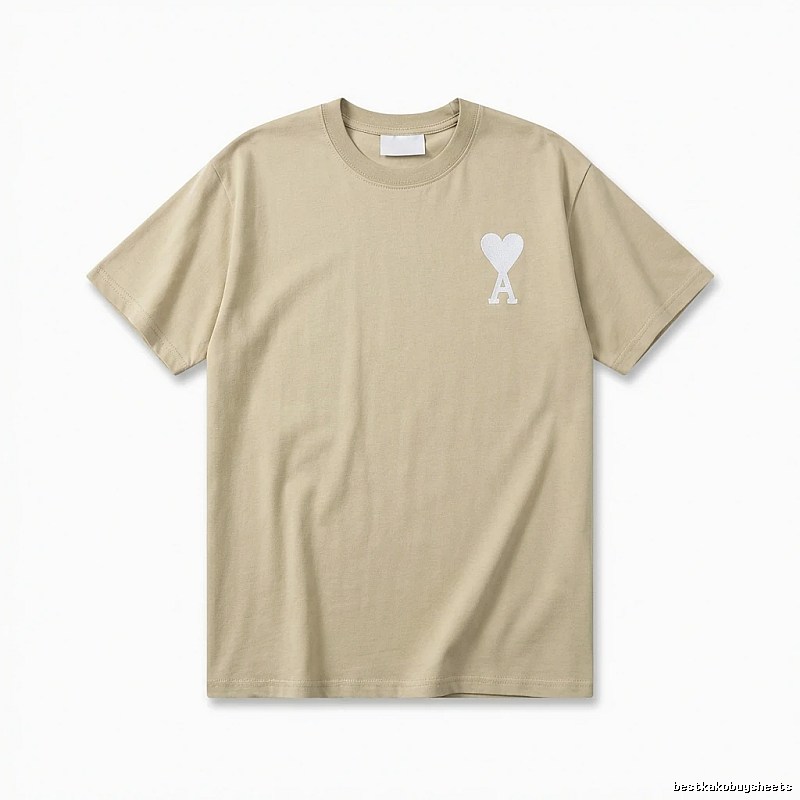 AMI minimalist style beige T-shirt