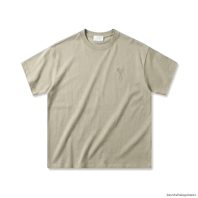 AMI minimalist style khaki T-shirt