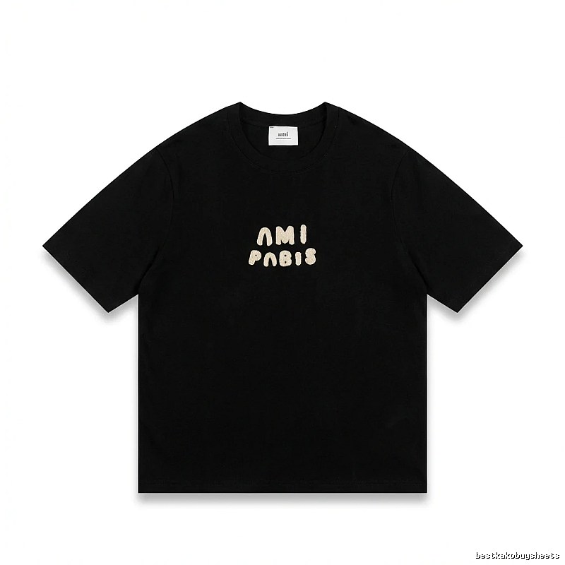 AMI Paris Alphabet Style Black T-shirt