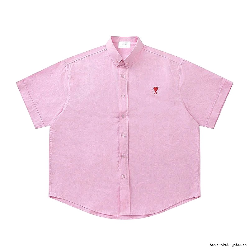 AMI series minimalist style pink shirt