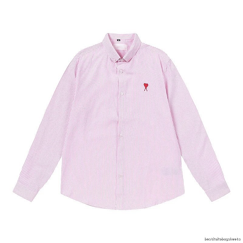AMI Stripe Minimalist Style Pink Shirt