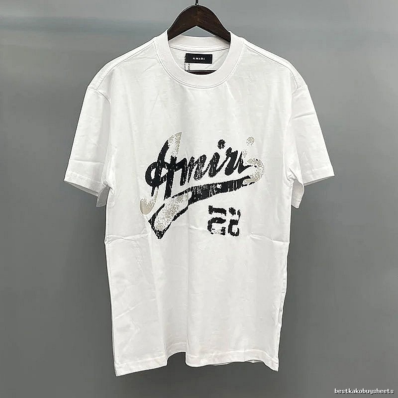 Amiri Black Lettering With Slash Detail White Records Graphic T-Shirt Resort Wear