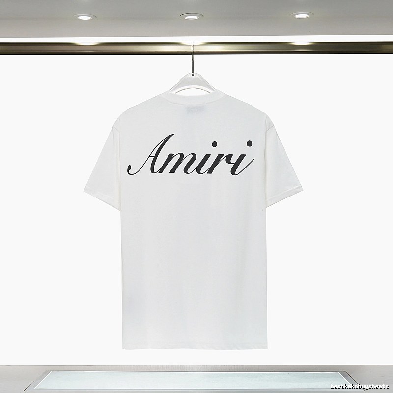 Amiri Easy Match Graphic T-shirt White Blue Amiri for Leisure Wear