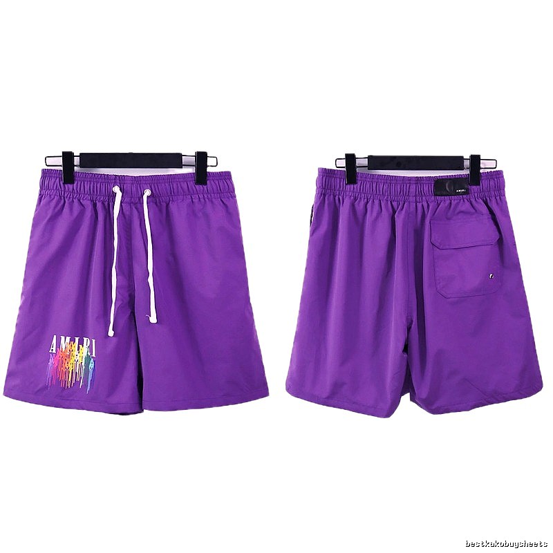 AMIRI Iridescent Print Street Style Purple Shorts
