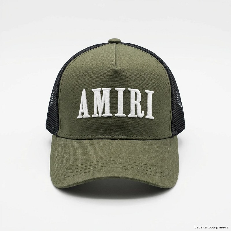 AMIRI Retro Style Olive Green Hat
