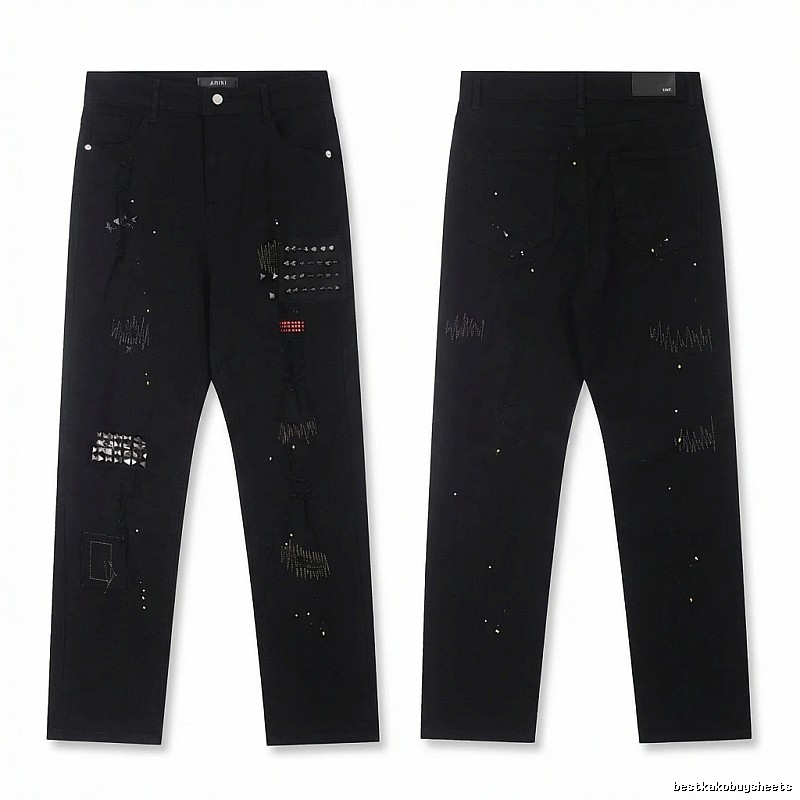 AMIRI Rivet Punk Style Black Pants